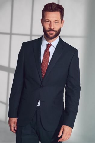 Navy Stripe Tailored Fit Suit: Jacket